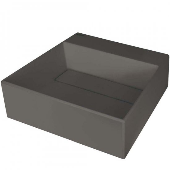 DEANTE Umywalka nablatowa CORREO 40x40 granitowa z maskownicą antracyt metalik CQR_TU4M