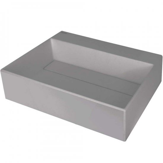 DEANTE Umywalka nablatowa CORREO 50x40 granitowa z maskownicą szary metalik CQR_SU5M