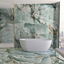 Gres szkliwiony hiszpański Baldocer ONYX TURQUOISE PULIDO 60x120 gat. I