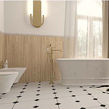 Gres szkliwiony hiszpański El Molino BETERA BLACK-WHITE mat 33,3x33,3 gat. I