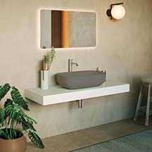 SDR CERAMICHE Umywalka nablatowa POOL 2 CAFFE 62x42 z korkiem CF.K2