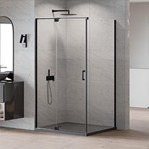 Kabina prysznicowa kwadratowa ALLURIA 1D BLACK MATT 80x80x200 TER-0144