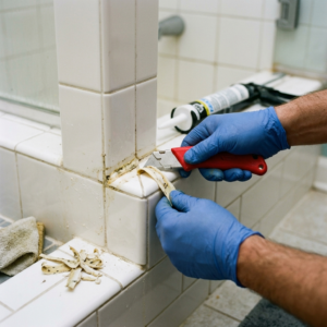 usuwanie silikonu z płytek