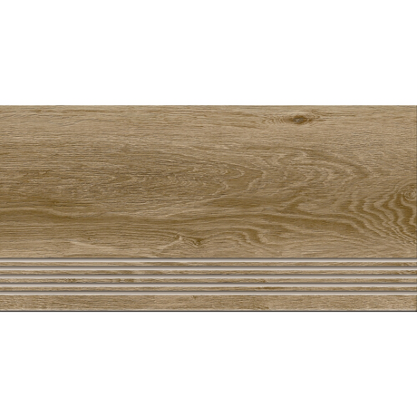 Gres szkliwiony stopnica STARWOOD brown structure mat 29,8x59,8 gat. I