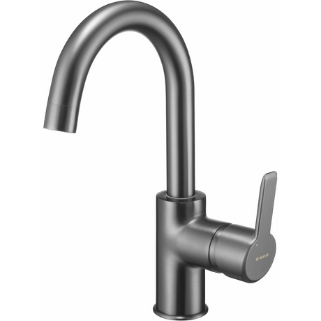 DEANTE Bateria umywalkowa stojąca ARNIKA titanium z wylewką 'u' click-clack z przelewem BQA_D24M