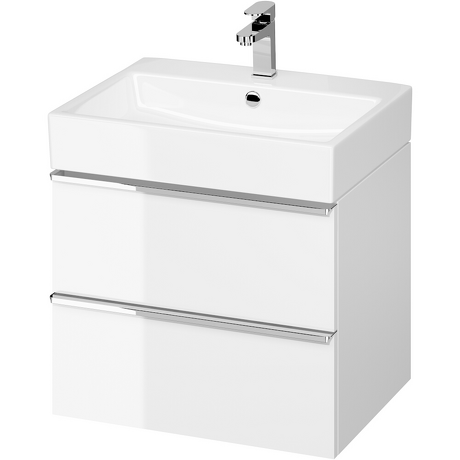 CERSANIT Zestaw szafka VIRGO 60 biała uchwyt chrom z umywalką VIRGO S801-429