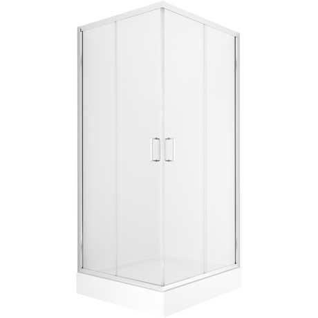 NEW TRENDY Kabina FERIA z brodzikiem kwadratowa 80x80x201 szkło czyste 5mm z powłoką ZF-0031