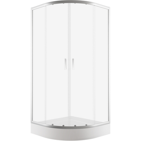 NEW TRENDY Kabina SUVIA z brodzikiem półokrągła R55 80x80x201 szkło czyste 5mm ZS-0001