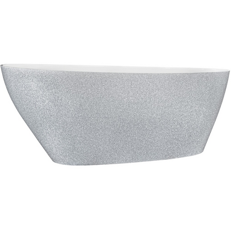 BESCO Wanna wolnostojąca GOYA GLAM XS 142x62 cm srebrna standardowy klik-klak chrom #WMD-140-GS