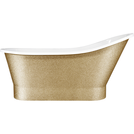 BESCO Wanna wolnostojąca GLORIA GLAM 150x66 cm złota standardowy klik-klak chrom #WMD-150-GLZ