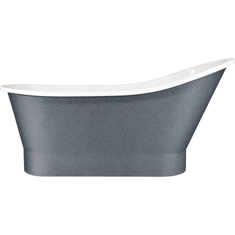 BESCO Wanna wolnostojąca GLORIA GLAM 150x66 cm grafit standardowy klik-klak chrom #WMD-150GGR