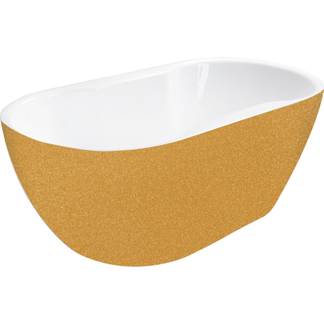 BESCO Wanna wolnostojąca NAVIA ZŁOTA 160x80 cm maskownica syfonu z przelewem grafit #WAS-160-NZG