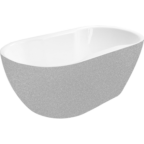 BESCO Wanna wolnostojąca NAVIA SREBRNA 160x80 syfon z przelewem chrom #WAS-160-NSR
