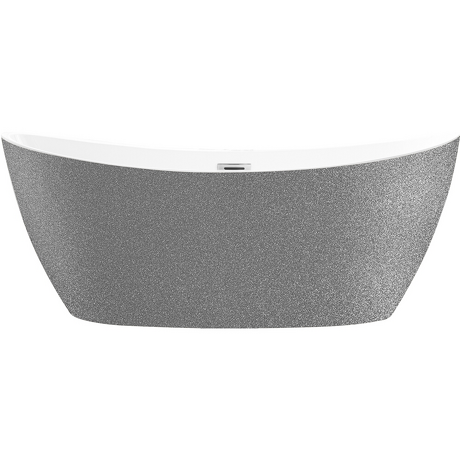 BESCO Wanna wolnostojąca AYLA SREBRNA 170x80 syfon z przelewem chrom #WAS-170-AYSR