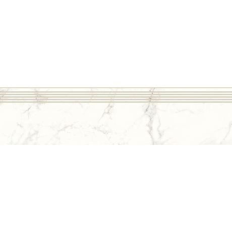 Gres szkliwiony stopnica CALACATTA MILD white satin 29,8x119,8 gat. I Cersanit