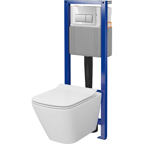 MITO Zestaw podtynkowy MESTO SQUARE SYSTEM 40 mechaniczny z miską, deską i przyciskiem S701-830