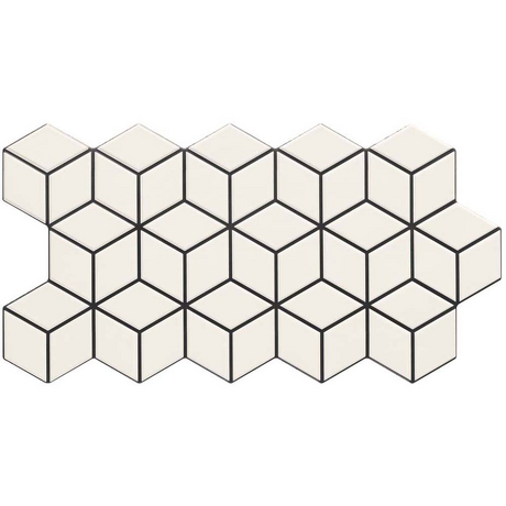 Gres szkliwiony hiszpański Realonda RHOMBUS SNOW mat 26,5x51 gat. I