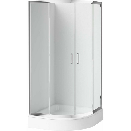 DEANTE Zestaw kabina prysznicowa półokrągła chrom 80x80 cm z brodzikiem KYPZ052K