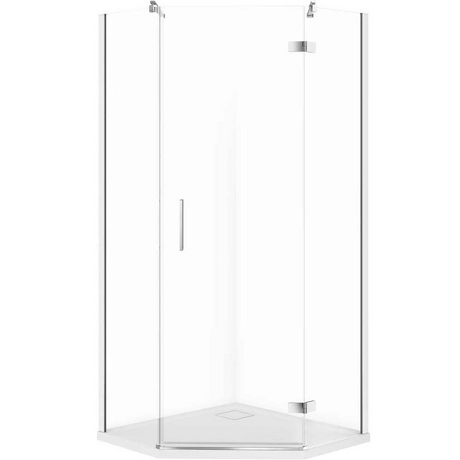 CERSANIT Kabina prysznicowa pięciokątna JOTA prawa chrom 90x90 z brodzikiem TAKO slim S601-163