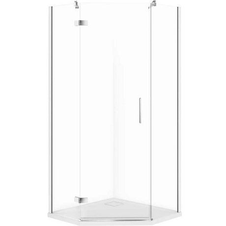 CERSANIT Kabina prysznicowa pięciokątna JOTA lewa chrom 90x90 z brodzikiem TAKO slim S601-164