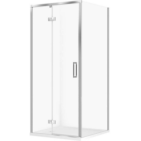 CERSANIT Kabina prysznicowa LARGA lewa chrom 80x80 z brodzikiem TAKO 80x80x4 biały S601-345