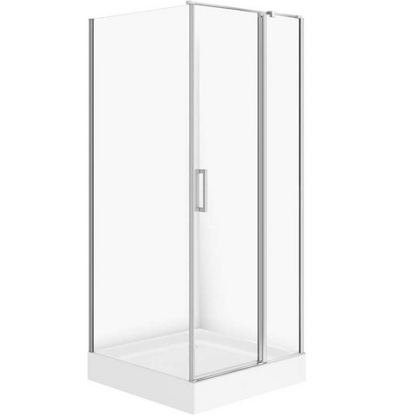 CERSANIT Kabina prysznicowa kwadratowa MODUO prawa 80x80 z brodzikiem TAKO 80x16 biały S601-354