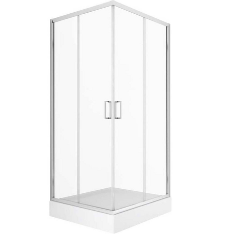 NEW TRENDY Kabina prysznicowa SUVIA kwadratowa z brodzikiem 80x80x201 szkło satynowe ZS-0015