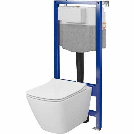 CERSANIT Zestaw podtynkowy AQUA 50 mechaniczny, miska CITY PRO SQ, deska duroplastowa S701-890