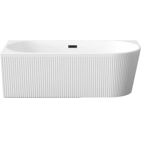 INVENA Wanna wolnostojąca przyścienna GLAMOUR lewa ryflowana 170x80 korek czarny AN-02- 14L- KPL