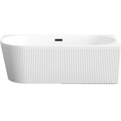 INVENA Wanna wolnostojąca przyścienna GLAMOUR prawa ryflowana 170x80 korek czarny AN-02-14P- KPL