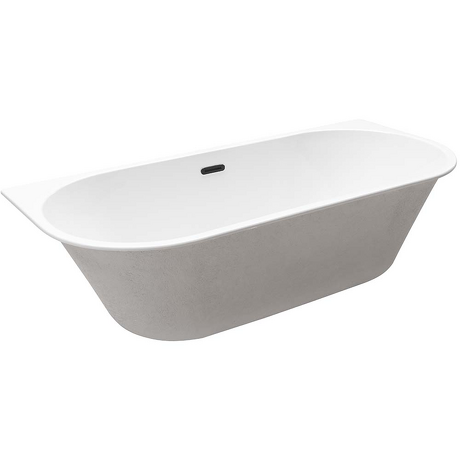 BESCO Wanna wolnostojąca przyścienna VICA SLIM + 170 z syfonem z przelewem grafit #WAVS-170-G+