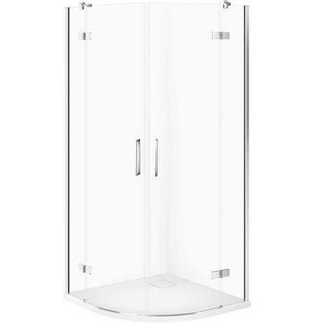 CERSANIT Zestaw kabina półokrągła JOTA 80x80 chrom, brodzik TAKO SLIM biały mat S601-435