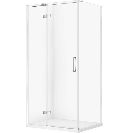 CERSANIT Zestaw kabina prostokątna JOTA lewa 100x80 chrom, brodzik TAKO SLIM biały S601-423