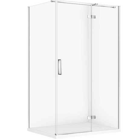 CERSANIT Zestaw kabina prostokątna JOTA prawa 120x90 chrom, brodzik TAKO SLIM biały S601-414
