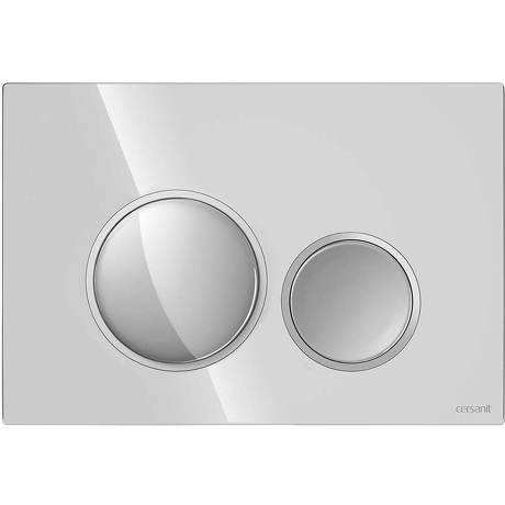 CERSANIT Przycisk spłukujący do WC LUNA chrom błyszczący, ring chrom mat K97-0630