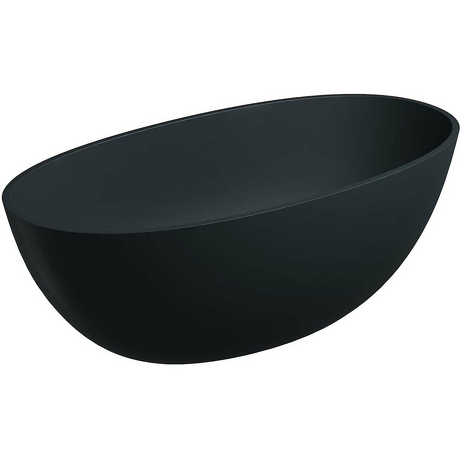 OMNIRES Wanna wolnostojąca SHELL M+ black lava mat 148x75 syfon z korkiem kl-klak SHELL148WWBLV