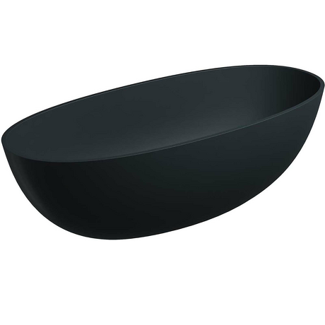 OMNIRES Wanna wolnostojąca SHELL M+ black lava mat 175x78 syfon z korkiem kl-klak SHELL175WWBLV