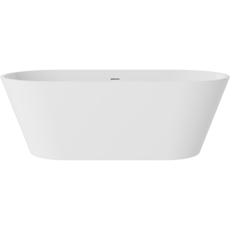 BESCO Wanna wolnostojąca DEEVA biała 180x80 maskownica syfonu czarny matt #WWA-180-DCZ