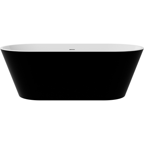 BESCO Wanna wolnostojąca DEEVA MATT B&W 150x75 maskownica syfonu czarny matt #WWA-150DMBB