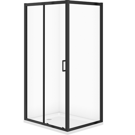CERSANIT Zestaw kabina ARTECO prostokątna 100x80x190 czarna z brodzikiem TAKO 100x4 S913-027