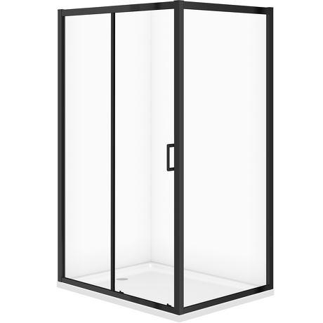 CERSANIT Zestaw kabina ARTECO prostokątna 120x90x190 czarna z brodzikiem TAKO 120x4 S913-029
