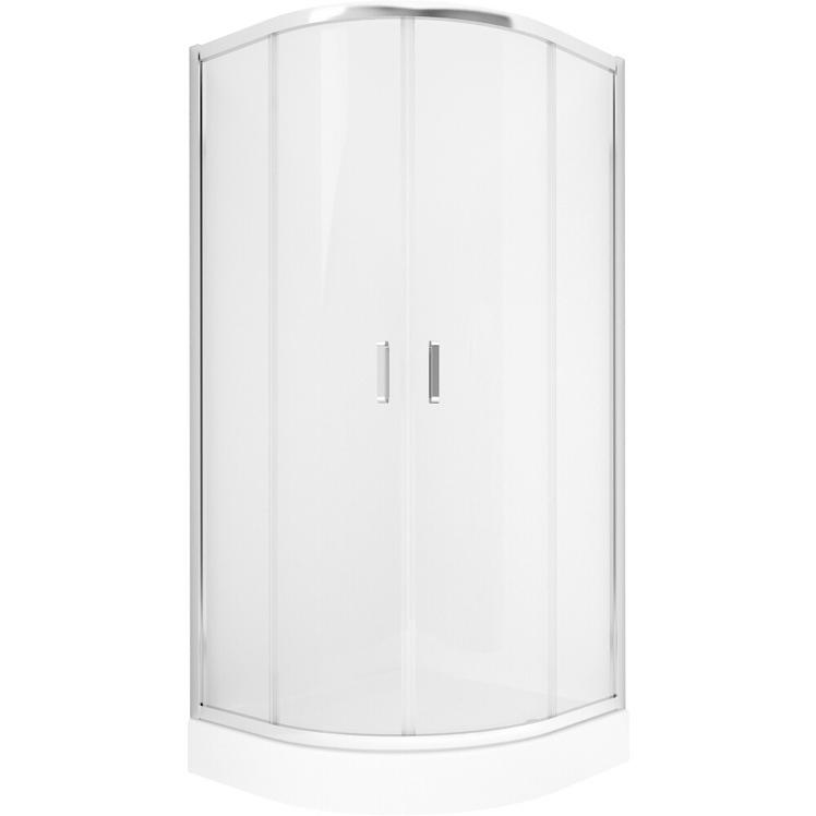 NEW TRENDY Kabina FERIA z brodzikiem półokrągła R55 80x80x201 szkło czyste 5mm z powłoką ZF-0029