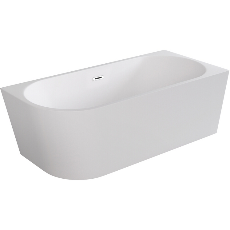 BESCO Wanna wolnostojąca ZOYA 150x75 cm prawa syfon z przelewem chrom #WAS-150-ZP