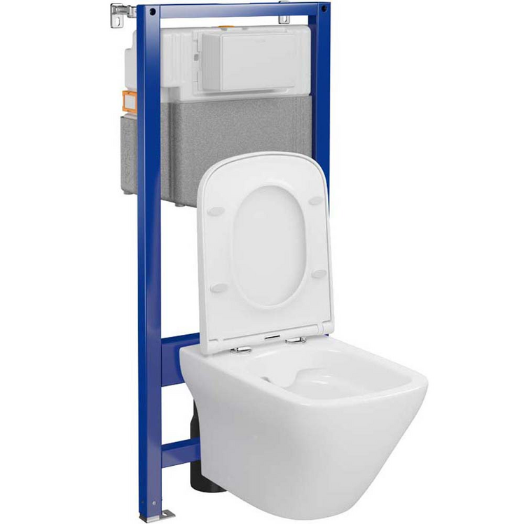 CERSANIT Zestaw podtynkowy AQUA PLUS mechaniczny z miską LARGA i deską S701-801