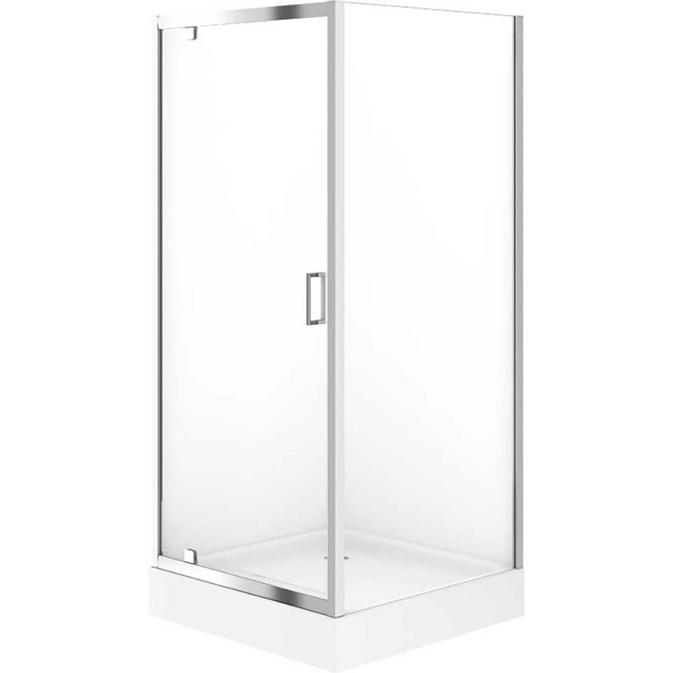CERSANIT Zestaw kabina prysznicowa kwadratowa IVA chrom 90x90 cm z brodzikiem S601-246