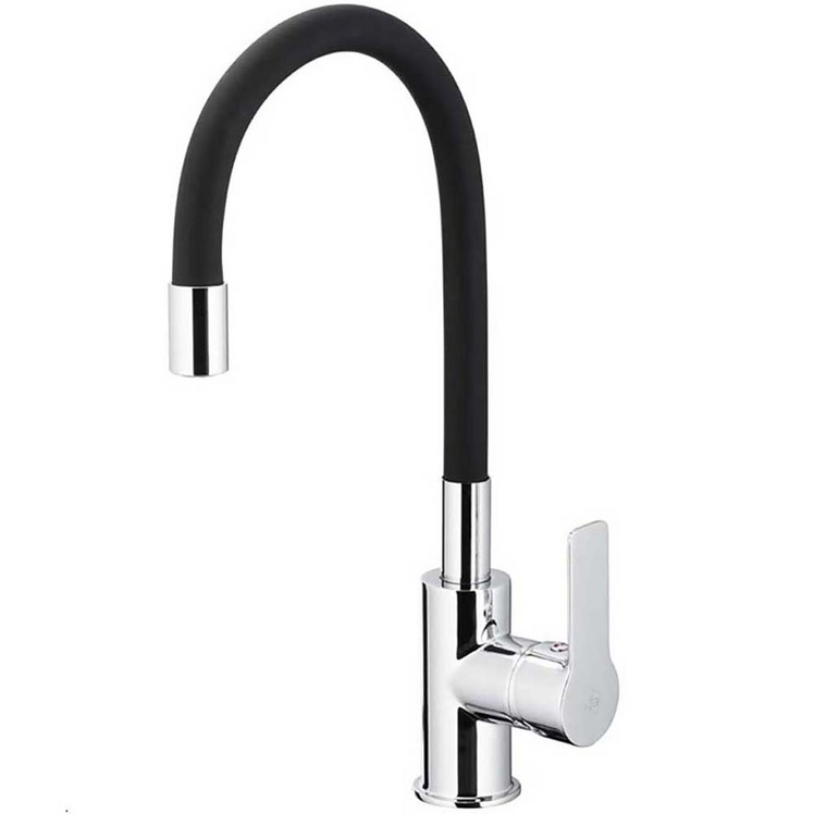 KFA Bateria kuchenna stojąca RUMBA z giętką wylewką chrom + czarny 6553-915-00