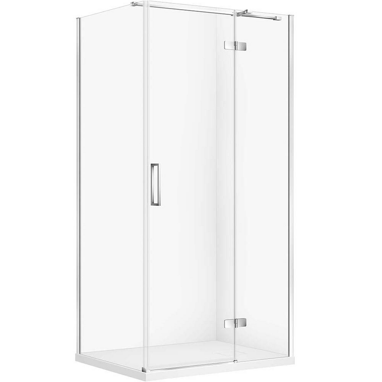 CERSANIT Zestaw kabina prostokątna JOTA prawa 100x80 chrom, brodzik TAKO SLIM biały S601-422
