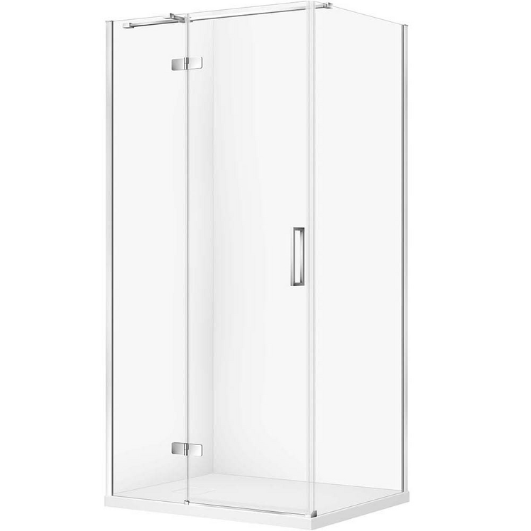 CERSANIT Zestaw kabina prostokątna JOTA lewa 100x80 chrom, brodzik TAKO SLIM biały S601-423