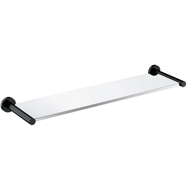 OMNIRES Półka ścienna szklana MODERN PROJECT 55 cm czarny mat MP60930BL